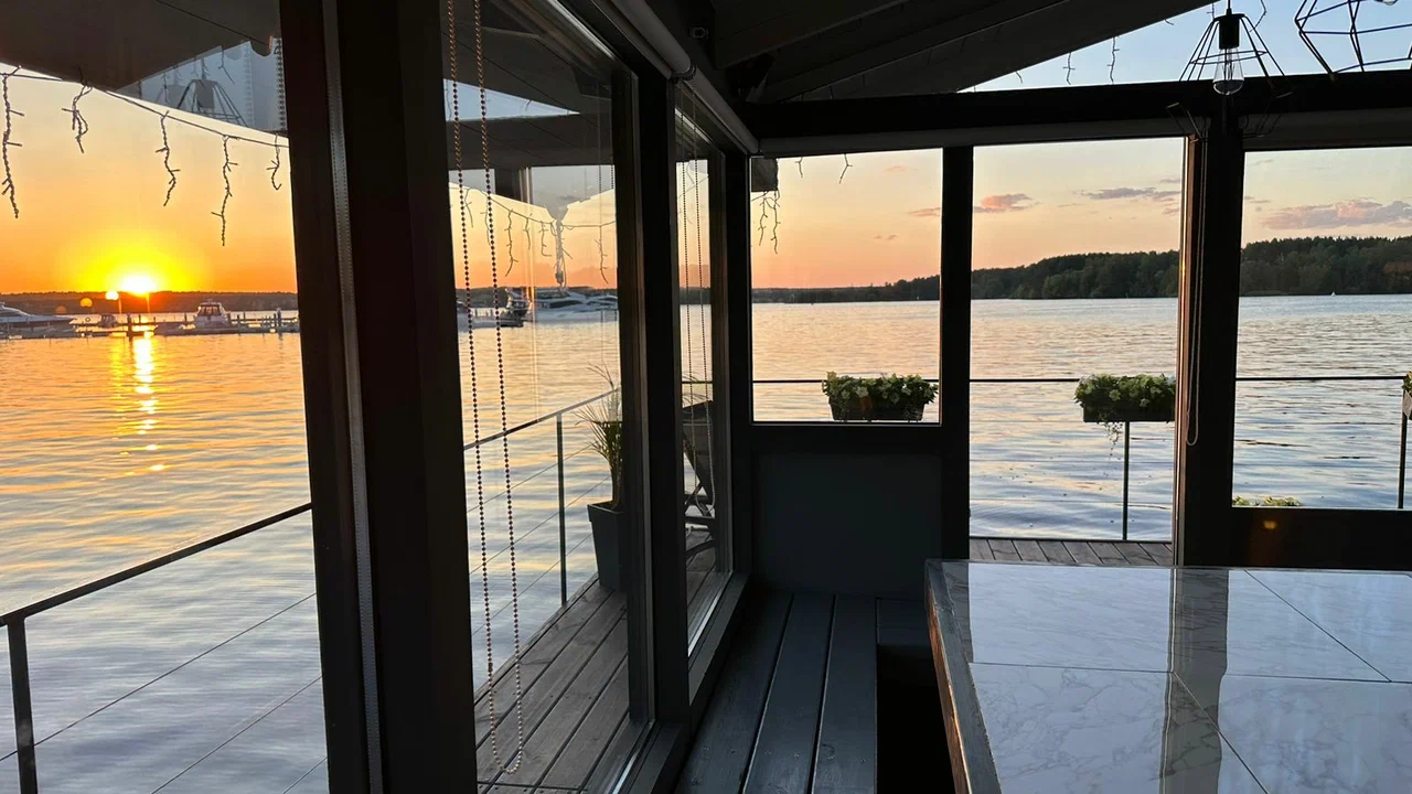 Плавающая баня на воде Парход